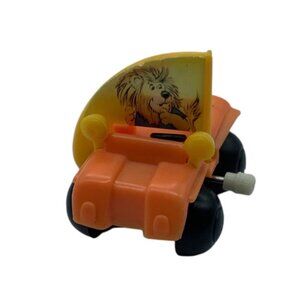 Vtg Lion Driving Safari Jeep Wind-Up Toy Car Sail Design Wind‎ Up WORKS